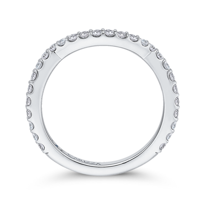 Round Diamond Wedding Band in 14K White Gold