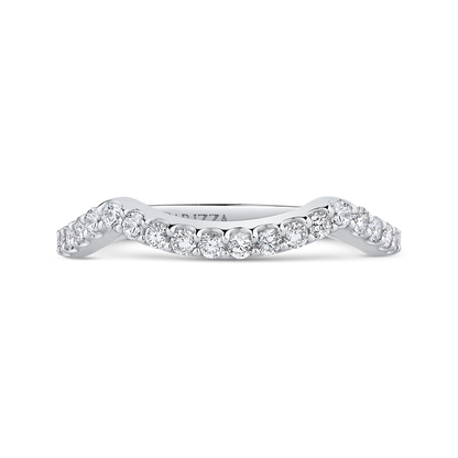 Round Diamond Wedding Band in 14K White Gold