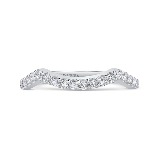 Round Diamond Wedding Band in 14K White Gold