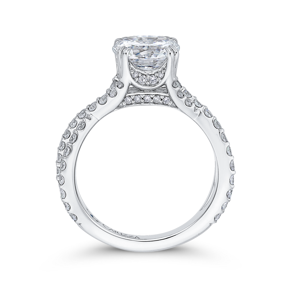 Split Shank Round Diamond Engagement Ring in 14K White Gold (Semi-Mount)