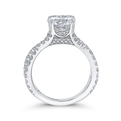 Split Shank Round Diamond Engagement Ring in 14K White Gold (Semi-Mount)