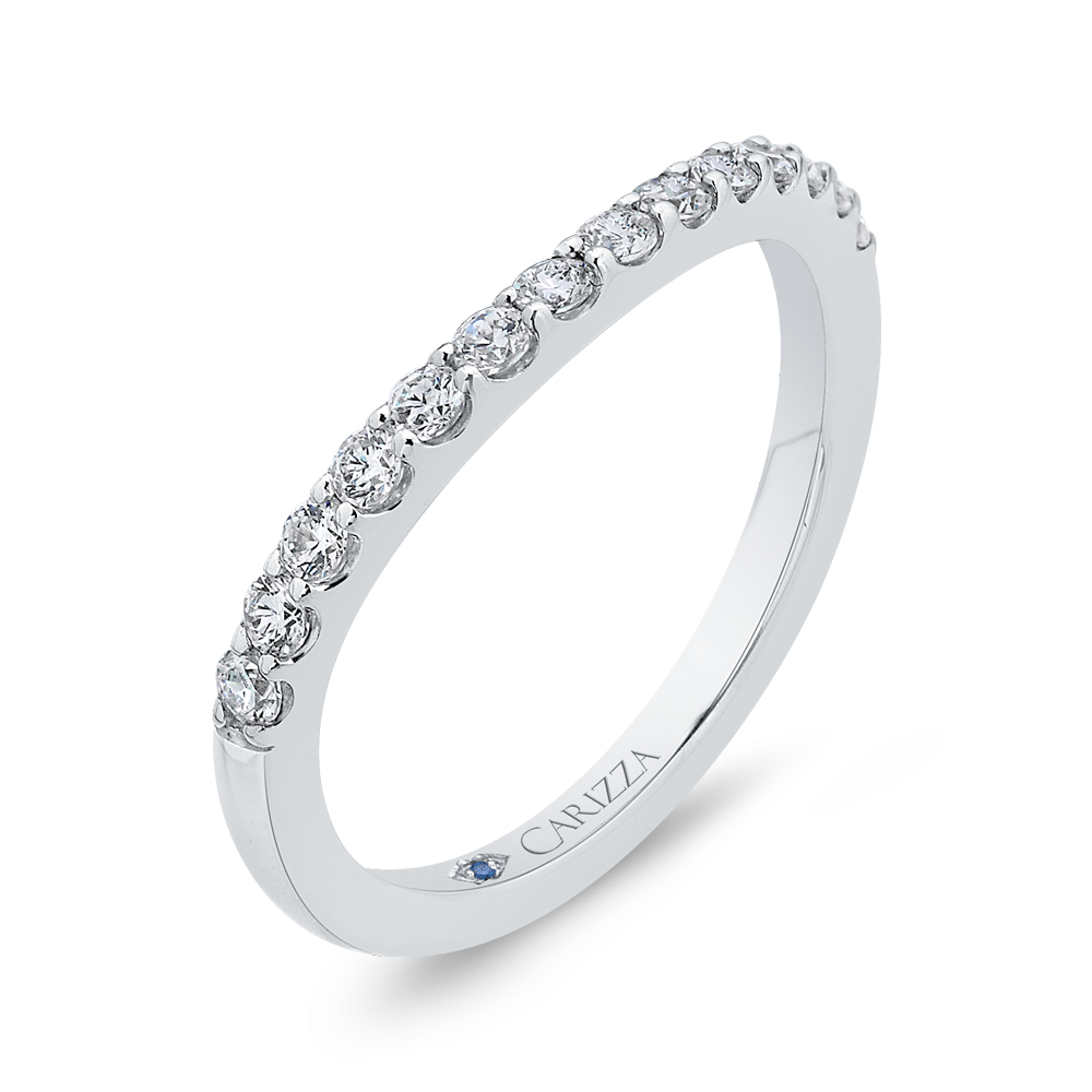 Round Diamond Wedding Band in 14K White Gold
