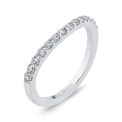 Round Diamond Wedding Band in 14K White Gold
