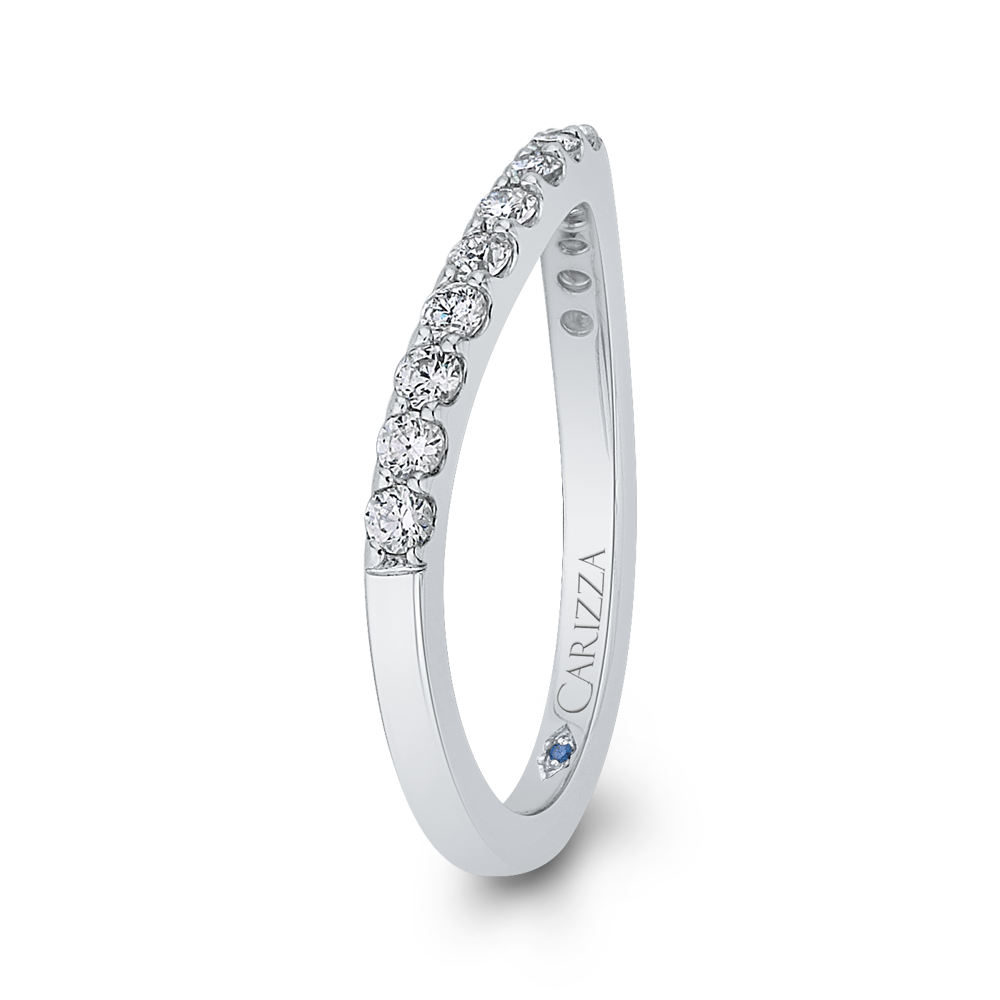 Round Diamond Wedding Band in 14K White Gold