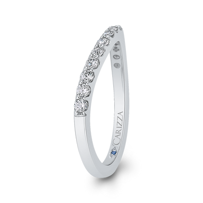Round Diamond Wedding Band in 14K White Gold
