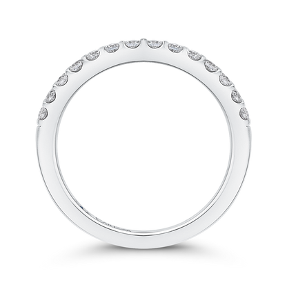 Round Diamond Wedding Band in 14K White Gold