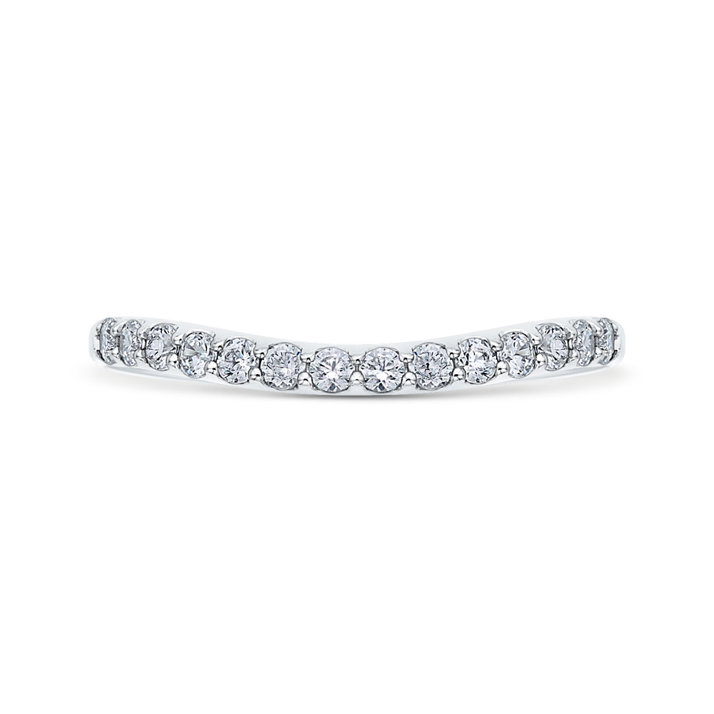Round Diamond Wedding Band in 14K White Gold