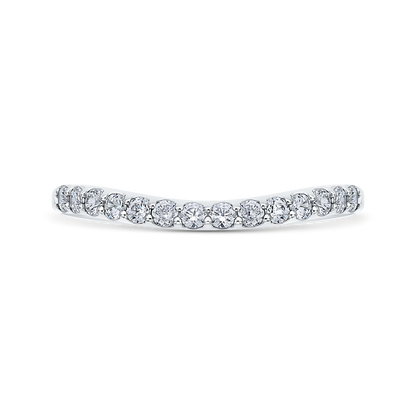 Round Diamond Wedding Band in 14K White Gold