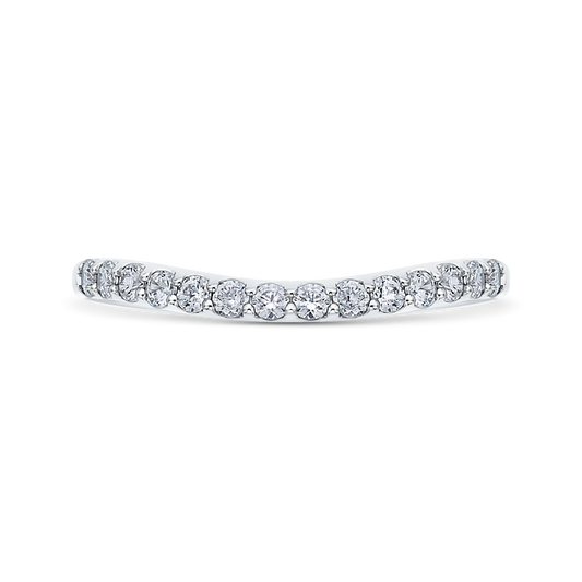 Round Diamond Wedding Band in 14K White Gold