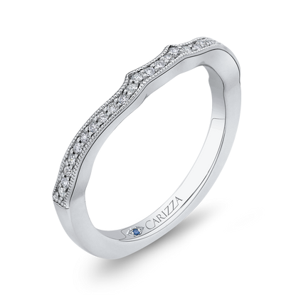 Round Diamond Half-Eternity Wedding Band in 14K White Gold