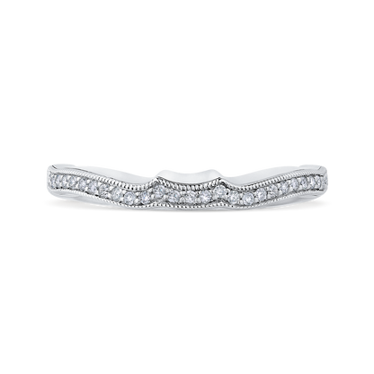 Round Diamond Half-Eternity Wedding Band in 14K White Gold