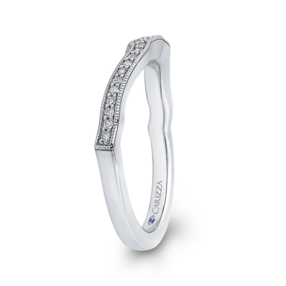 Round Diamond Half-Eternity Wedding Band in 14K White Gold