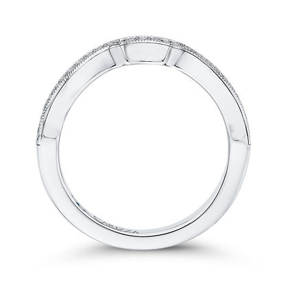 Round Diamond Half-Eternity Wedding Band in 14K White Gold