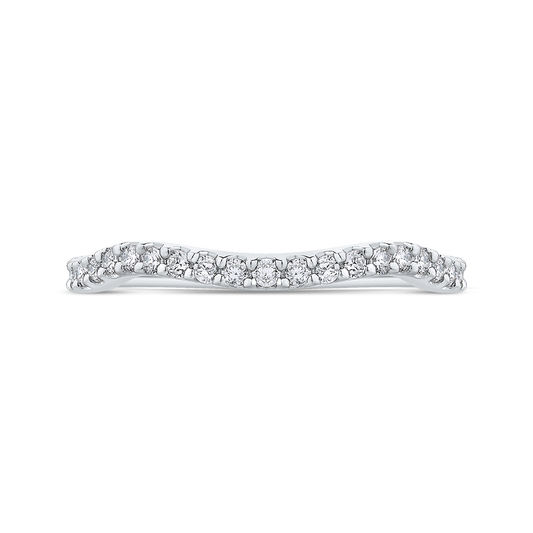 Round Diamond Wedding Band in 14K White Gold