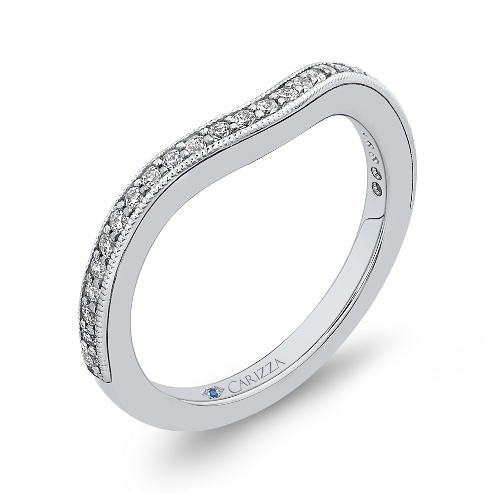 Round Diamond Wedding Band in 14K White Gold