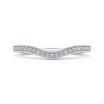 Round Diamond Wedding Band in 14K White Gold