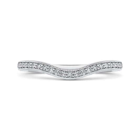 Round Diamond Wedding Band in 14K White Gold