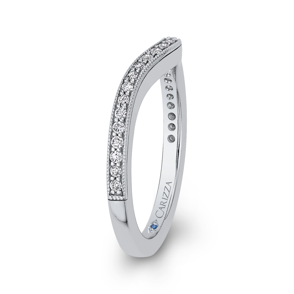 Round Diamond Wedding Band in 14K White Gold