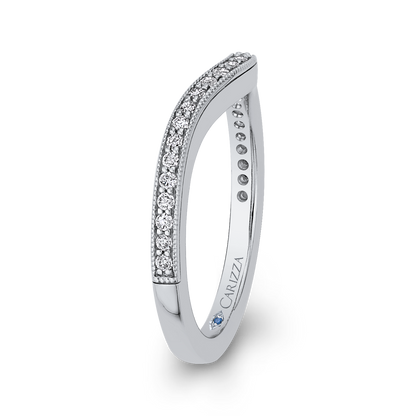 Round Diamond Wedding Band in 14K White Gold