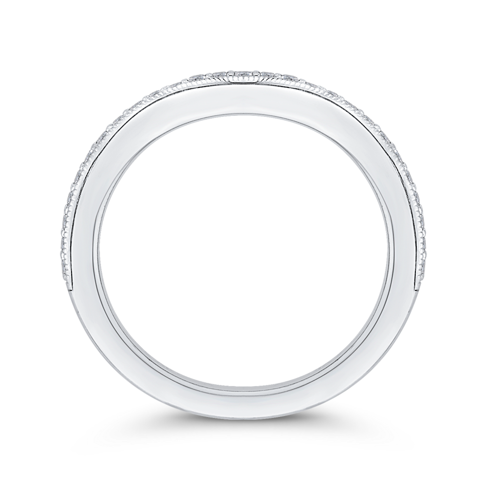 Round Diamond Wedding Band in 14K White Gold