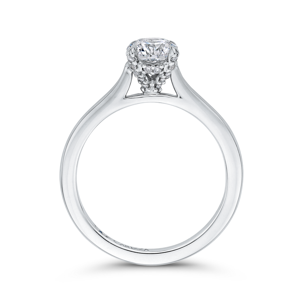 Round Diamond Classic Engagement Ring in 14K White Gold (Semi-Mount)