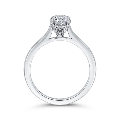 Round Diamond Classic Engagement Ring in 14K White Gold (Semi-Mount)