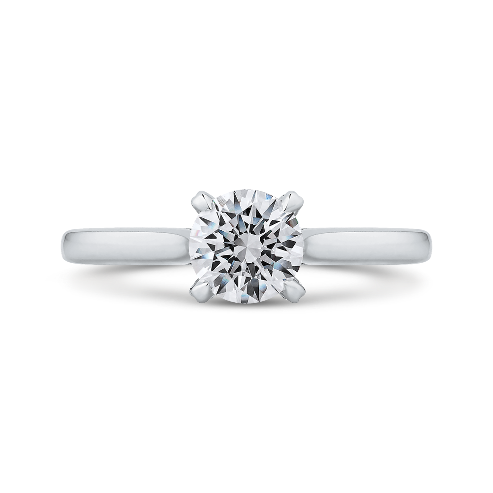 Round Diamond Classic Engagement Ring in 14K White Gold (Semi-Mount)