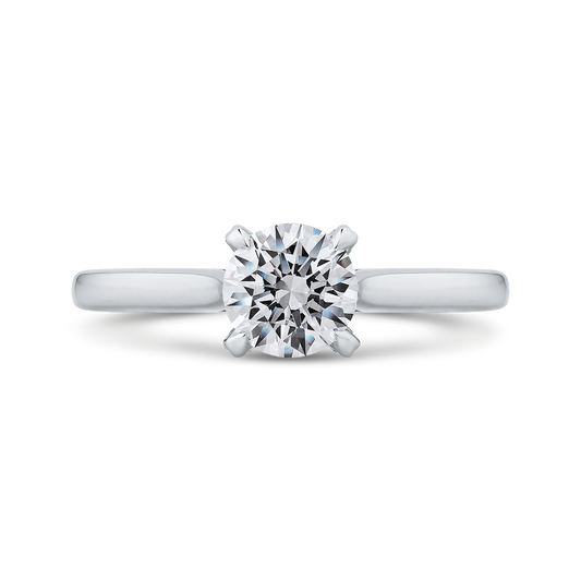 Round Diamond Classic Engagement Ring in 14K White Gold (Semi-Mount)