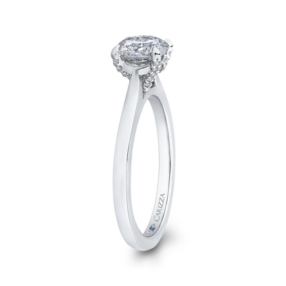 Round Diamond Classic Engagement Ring in 14K White Gold (Semi-Mount)