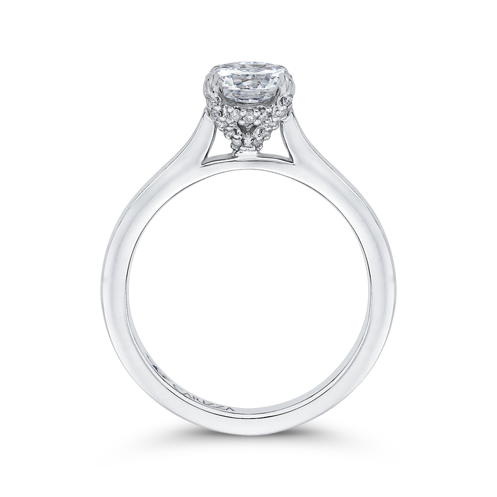 Round Diamond Classic Engagement Ring in 14K White Gold (Semi-Mount)