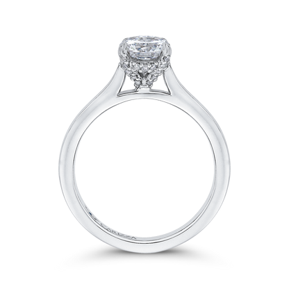 Round Diamond Classic Engagement Ring in 14K White Gold (Semi-Mount)