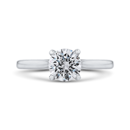 Round Diamond Classic Engagement Ring in 14K White Gold (Semi-Mount)