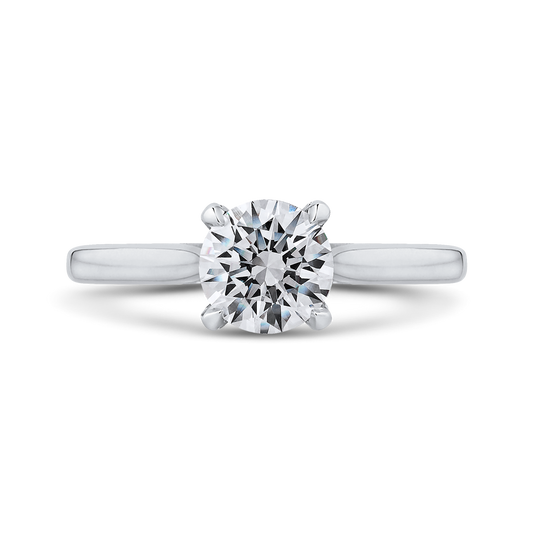 Round Diamond Classic Engagement Ring in 14K White Gold (Semi-Mount)