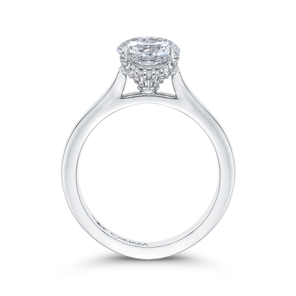 Round Diamond Classic Engagement Ring in 14K White Gold (Semi-Mount)