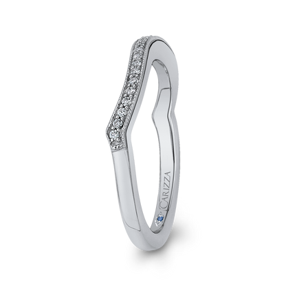 Round Diamond Half-Eternity Wedding Band in 14K White Gold