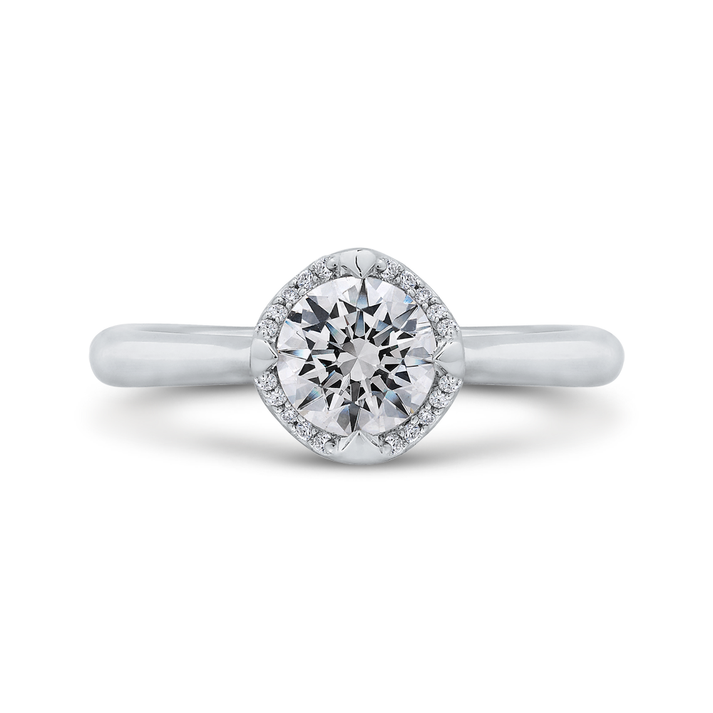 Round Diamond Classic Engagement Ring in 14K White Gold (Semi-Mount)