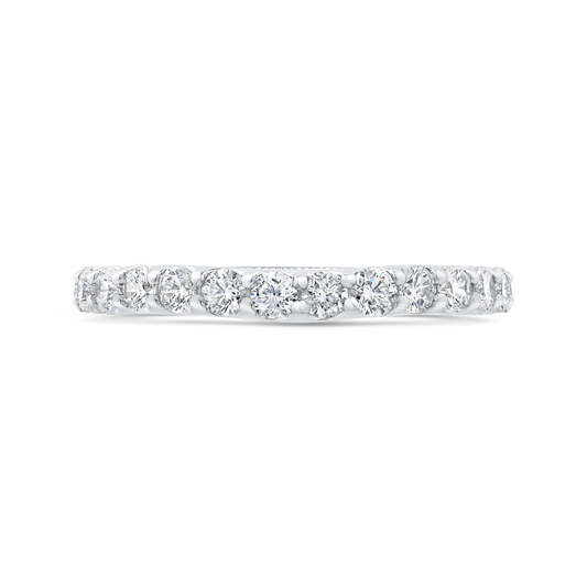 Round Diamond Wedding Band in 14K White Gold
