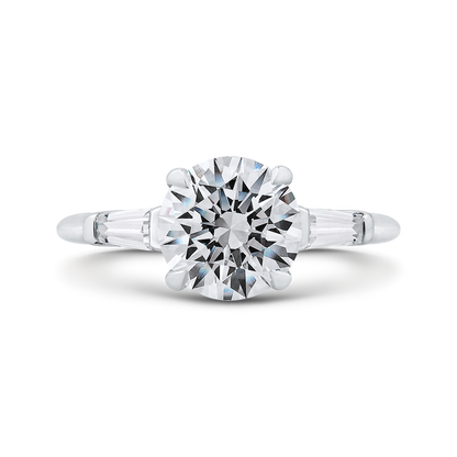 14K White Gold Round Diamond Classic Engagement Ring (Semi-Mount)