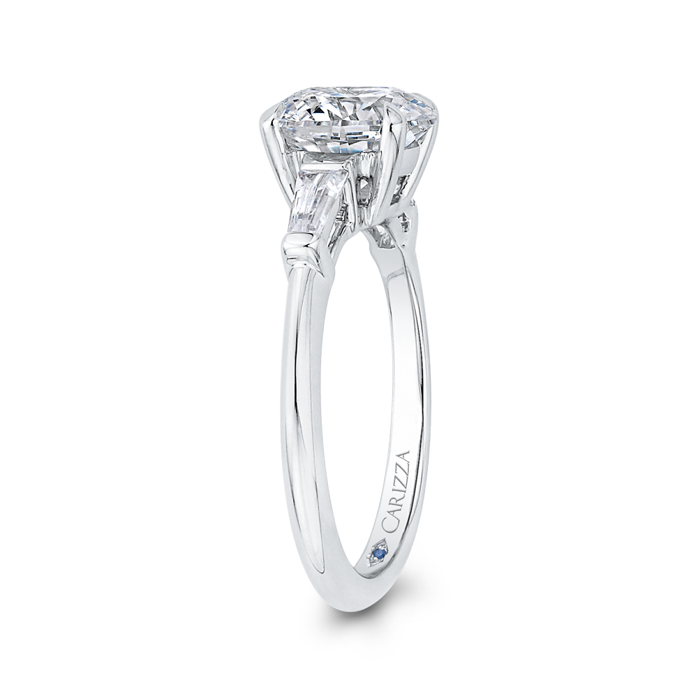 14K White Gold Round Diamond Classic Engagement Ring (Semi-Mount)