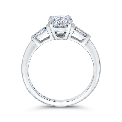 Round Diamond Classic Engagement Ring in 14K White Gold (Semi-Mount)