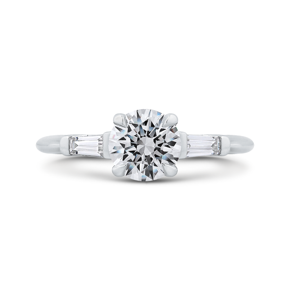 Round Diamond Classic Engagement Ring in 14K White Gold (Semi-Mount)