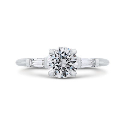 Round Diamond Classic Engagement Ring in 14K White Gold (Semi-Mount)