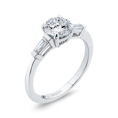 Round Diamond Classic Engagement Ring in 14K White Gold (Semi-Mount)