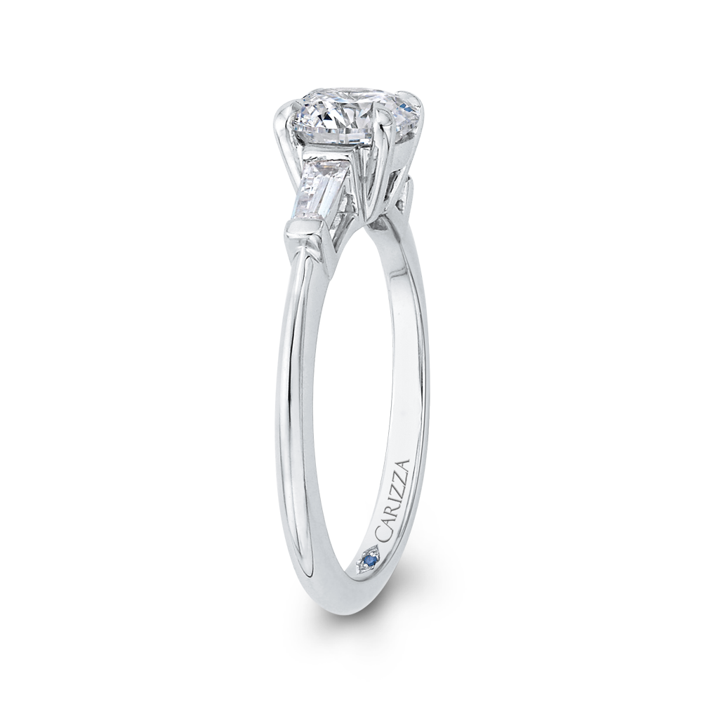 Round Diamond Classic Engagement Ring in 14K White Gold (Semi-Mount)