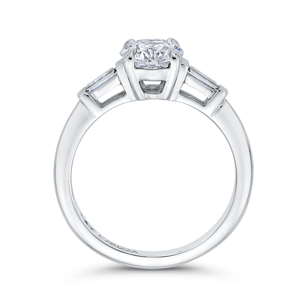 Round Diamond Classic Engagement Ring in 14K White Gold (Semi-Mount)