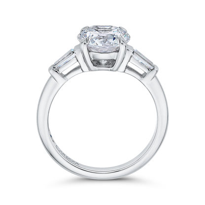 Round Diamond Classic Engagement Ring in 14K White Gold (Semi-Mount)