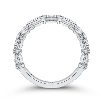 Marquise Cut Diamond Wedding Band in 14K White Gold