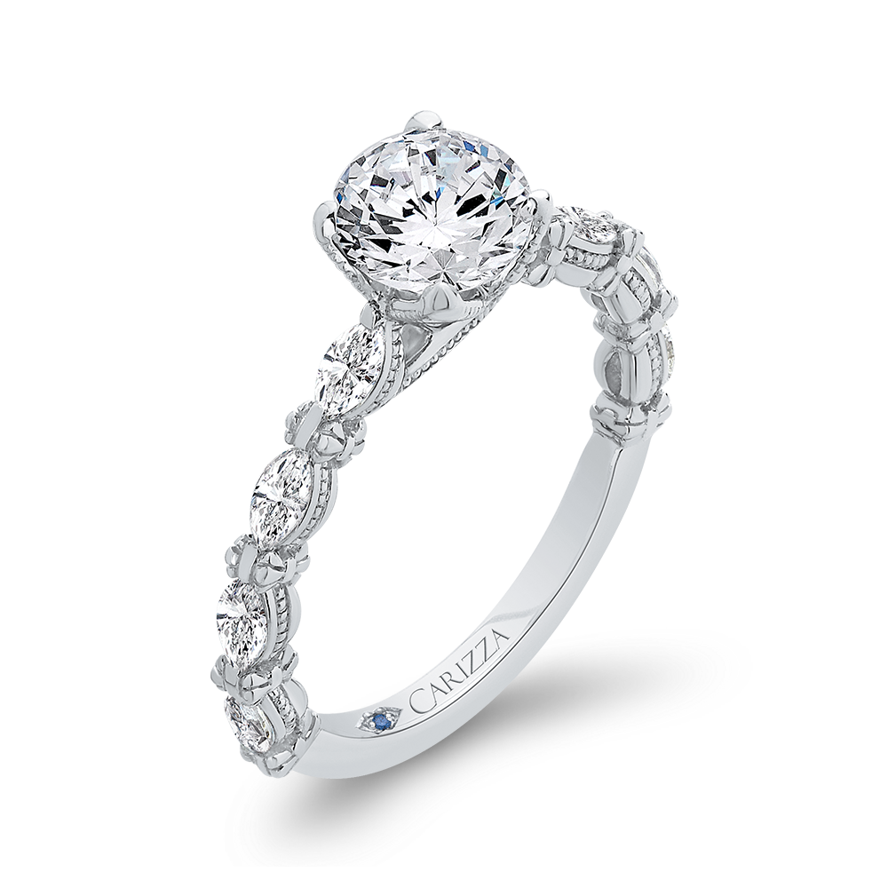 Diamond Engagement Ring in 14K White Gold (Semi-Mount)