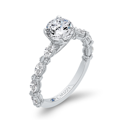 Diamond Engagement Ring in 14K White Gold (Semi-Mount)