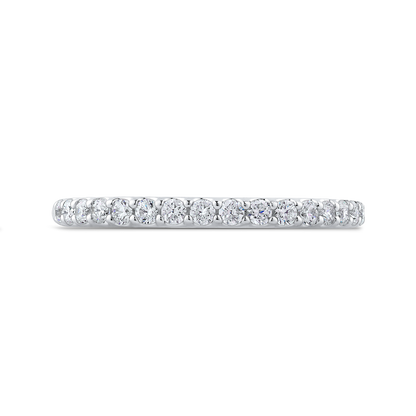 Round Diamond Half-Eternity Wedding Band in 14K White Gold